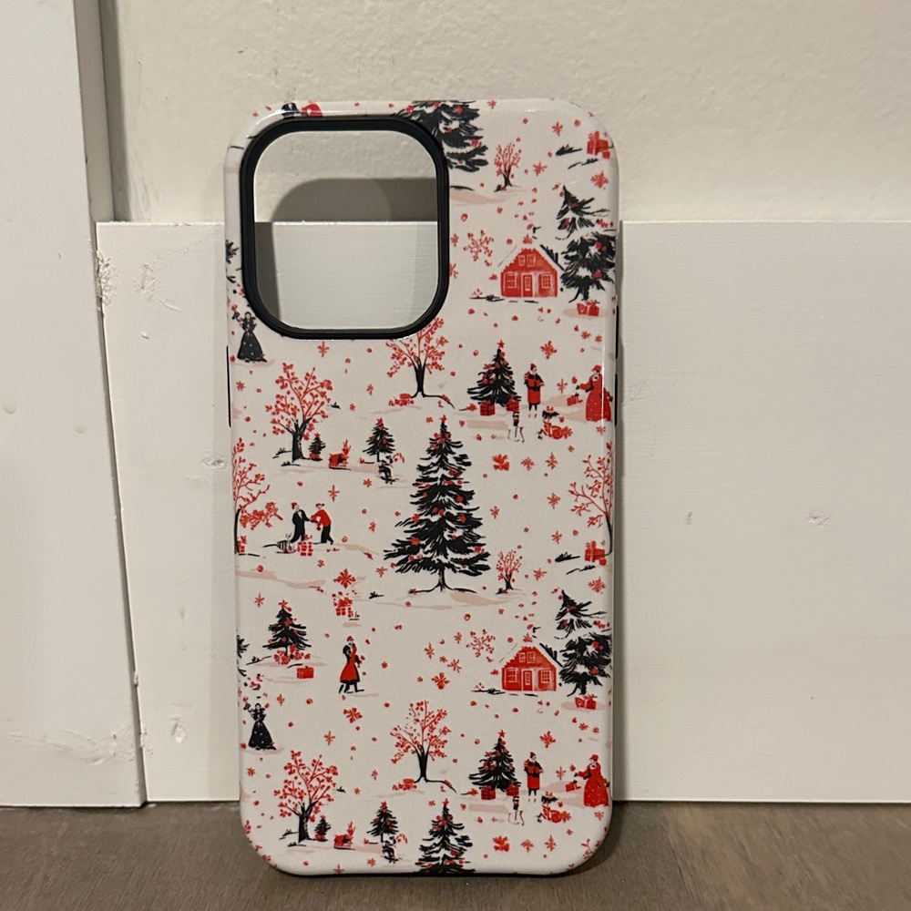 Festive Holiday Phone Case - Red and Black
